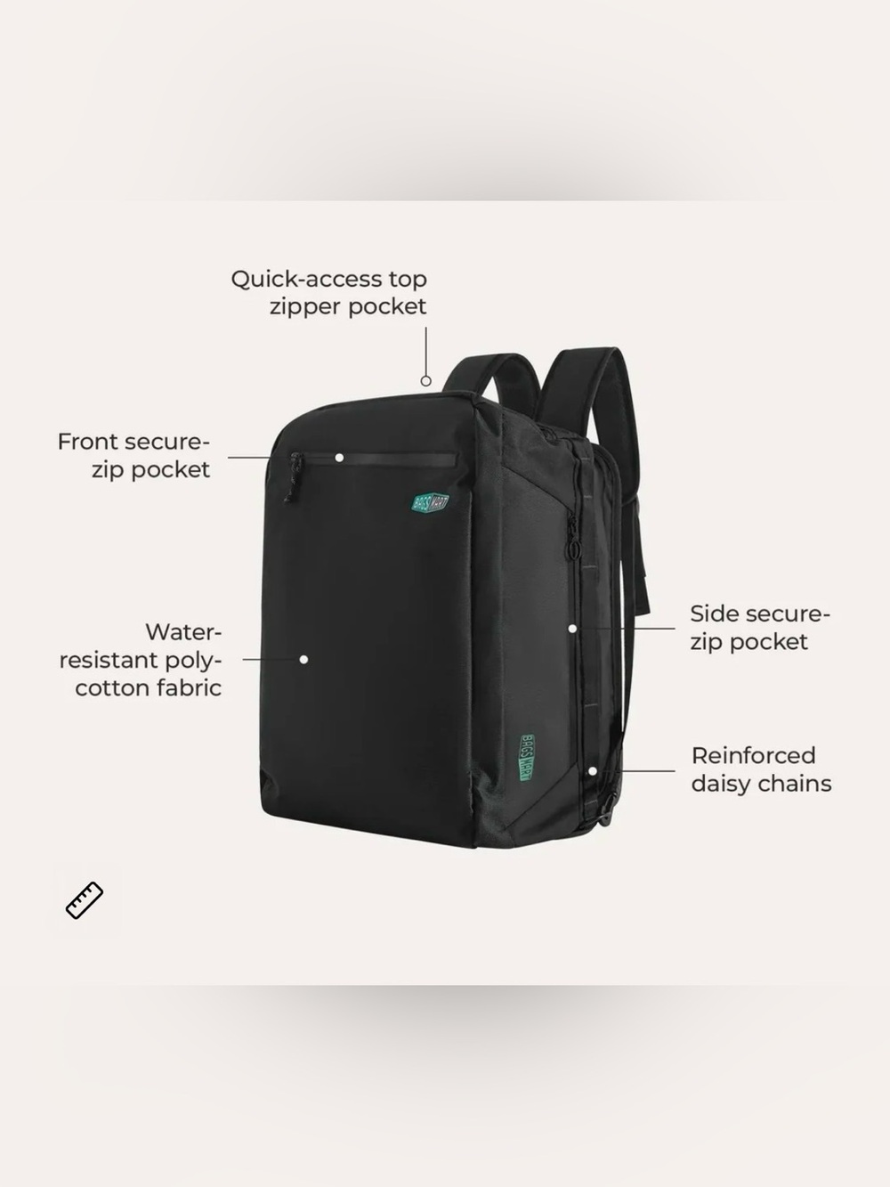 Bagsmart NWT Black Utility Duffel/Backpack Bag - Picture 7 of 13